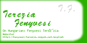 terezia fenyvesi business card